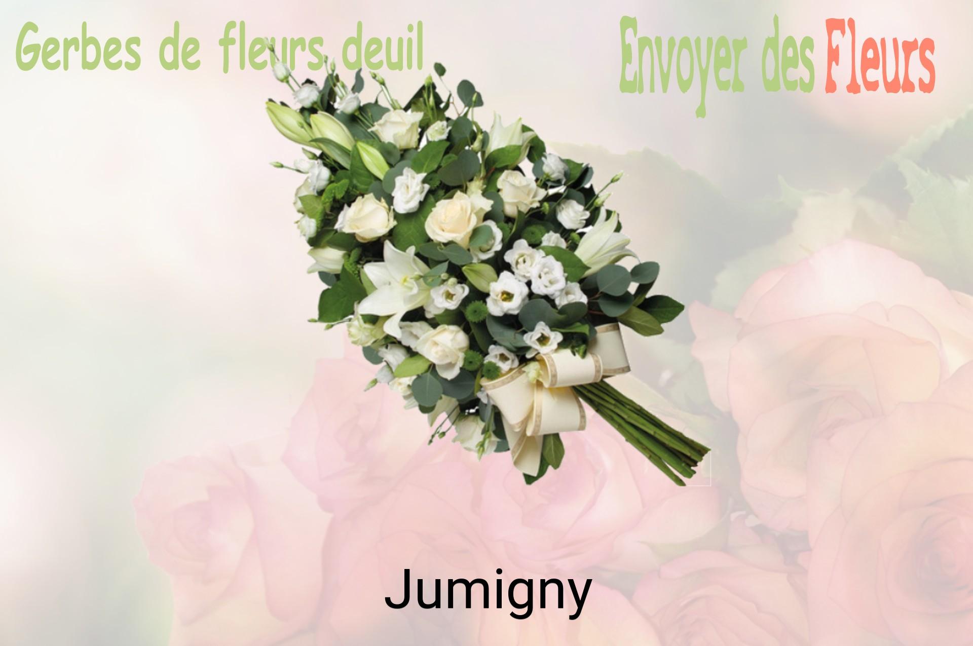 Gerbe de fleurs de deuil livrée à Jumigny